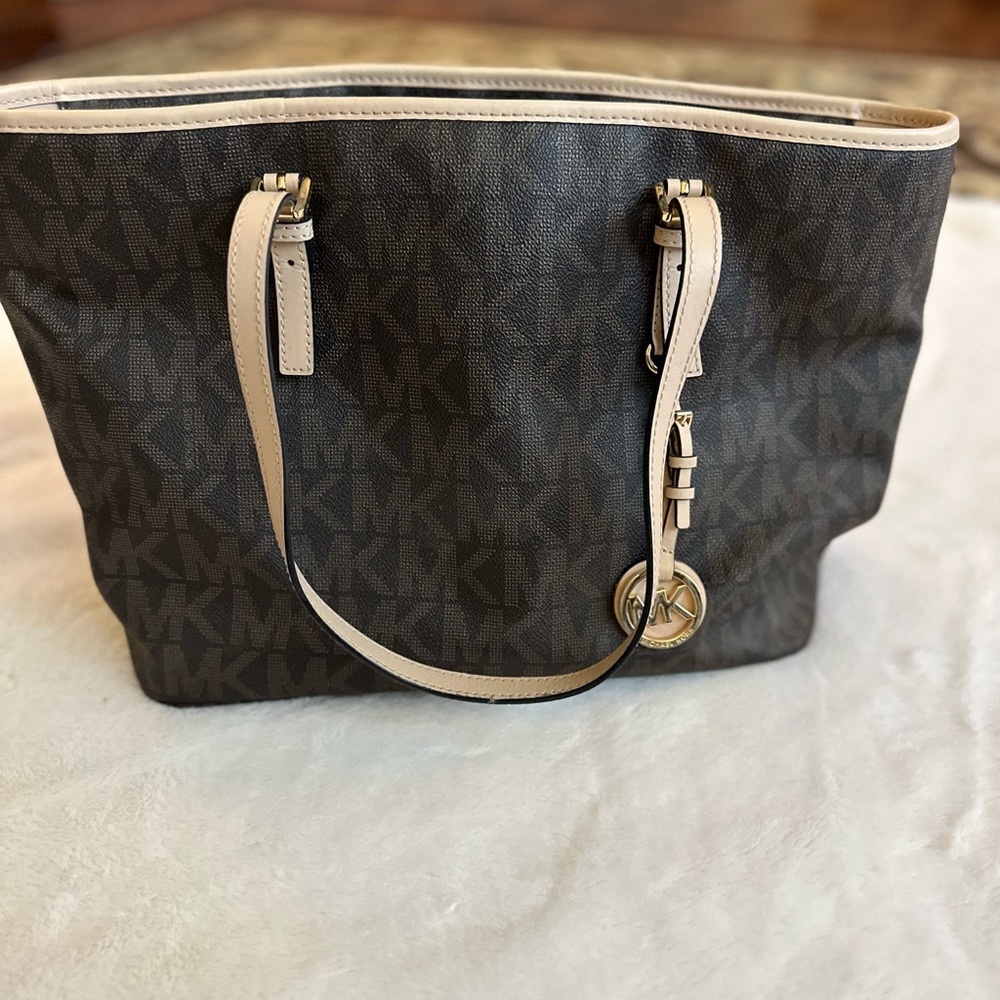 Michael Kors Large Jet Set Signature Brown tote Handbag
